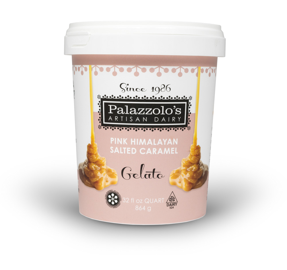 Palazzolo's Artisan Pink Himalayan Salted Caramel Gelato Artisan Gelato and Sorbetto Quarts