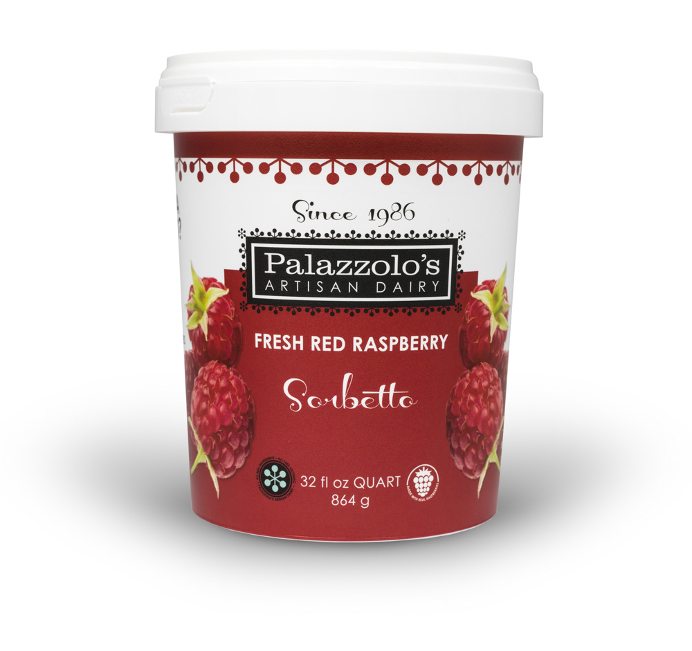 Palazzolo's Artisan Fresh Red Raspberry Sorbetto Artisan Gelato and Sorbetto Quarts