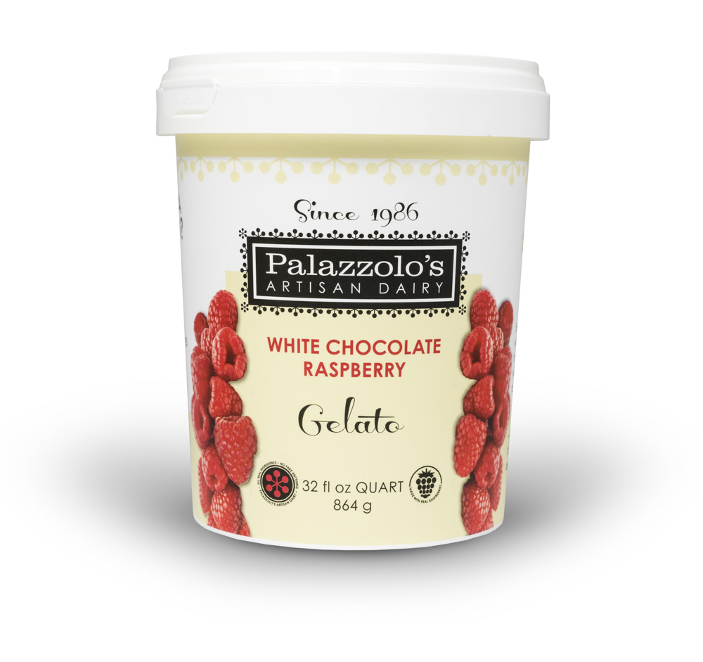 Palazzolo's Artisan White Chocolate Raspberry Gelato Artisan Gelato and Sorbetto Quarts