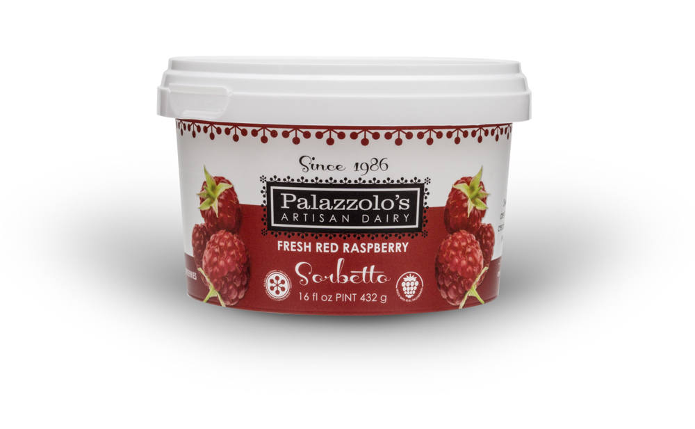 Palazzolo's Artisan Fresh Red Raspberry Sorbetto Artisan Gelato and Sorbetto Quarts