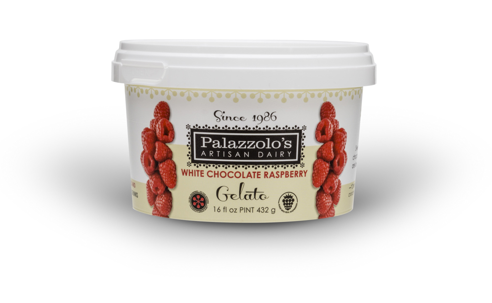 Palazzolo's Artisan White Chocolate Raspberry Gelato Artisan Gelato and Sorbetto Quarts