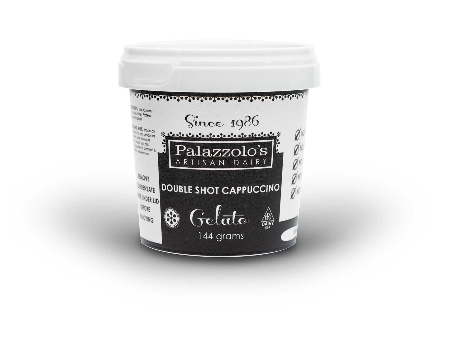 Palazzolo's Artisan Double Shot Cappuccino Gelato Artisan Gelato and Sorbetto Quarts