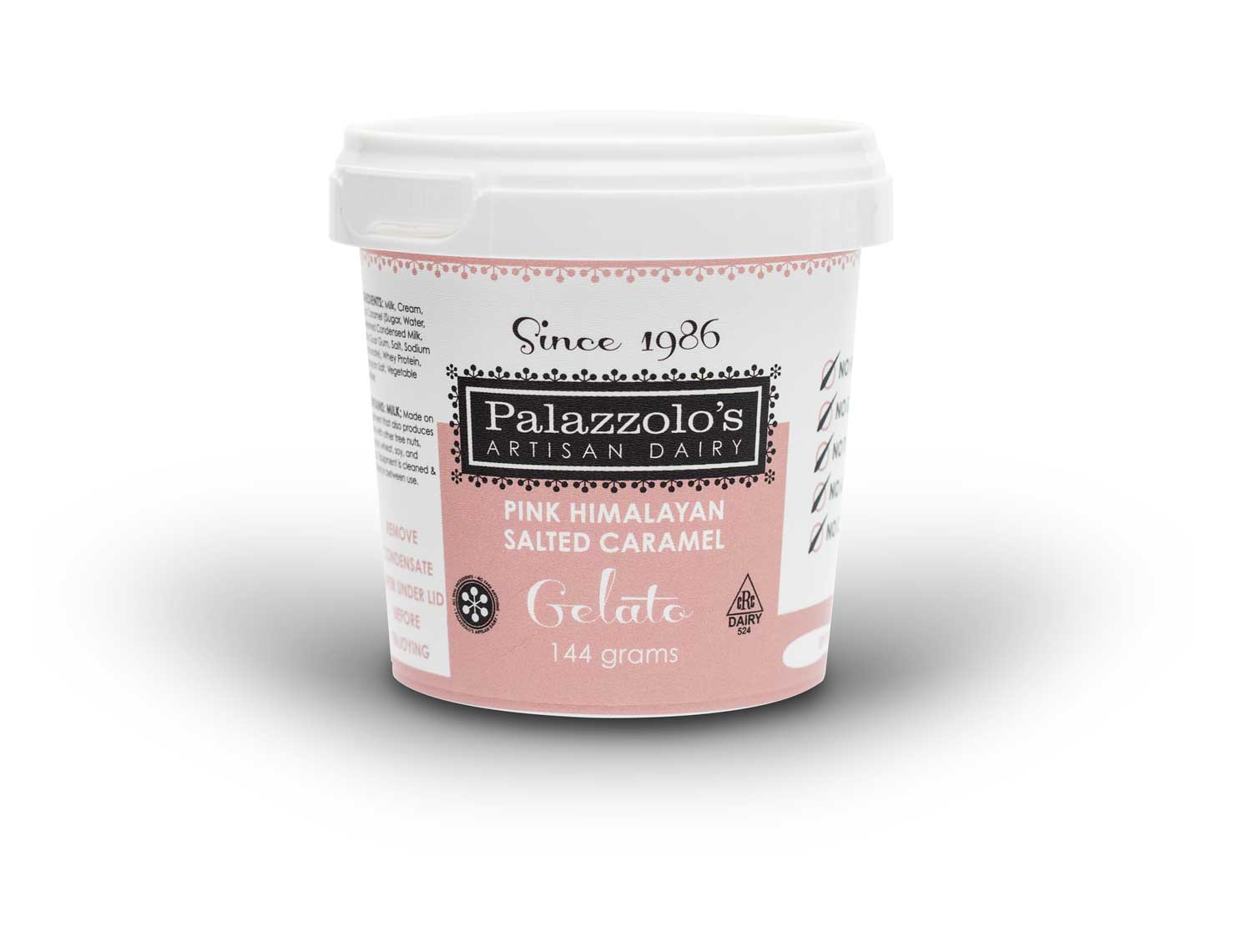 Palazzolo's Artisan Pink Himalayan Salted Caramel Gelato Artisan Gelato and Sorbetto Quarts